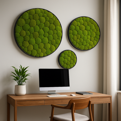 Hügelmoos ohne Rahmen - rund