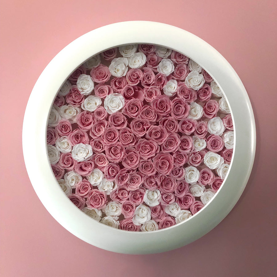 Rosenbild mit Leuchtrahmen